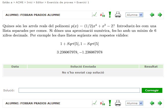 Imatge d'un problema del Sistema d'Avaluació Continuada